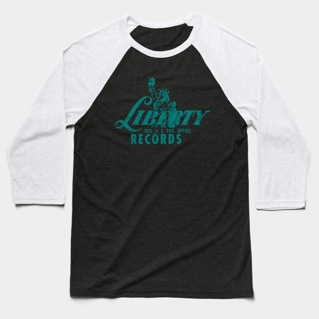 Liberty Records Baseball T-Shirt by MindsparkCreative